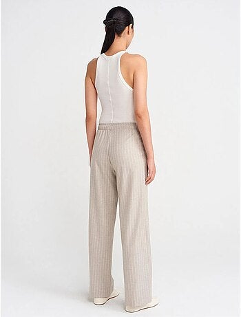 Pantaloni in tessuto a righe a gamba ampia dilvin