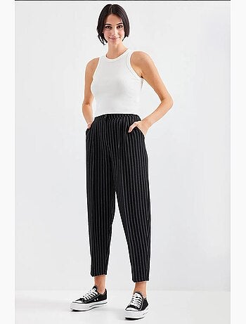 Pantaloni in tessuto a righe a vita alta bdart