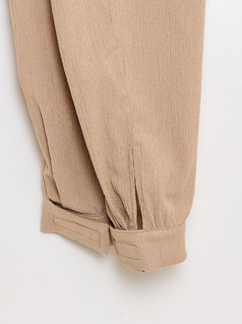 Pantaloni in tessuto crêpe - So Easy Beige - Kiabi