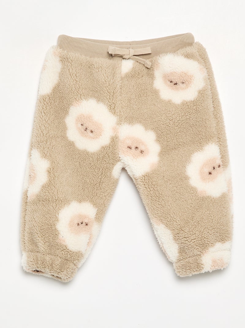 Pantaloni in tessuto effetto montone Beige - Kiabi