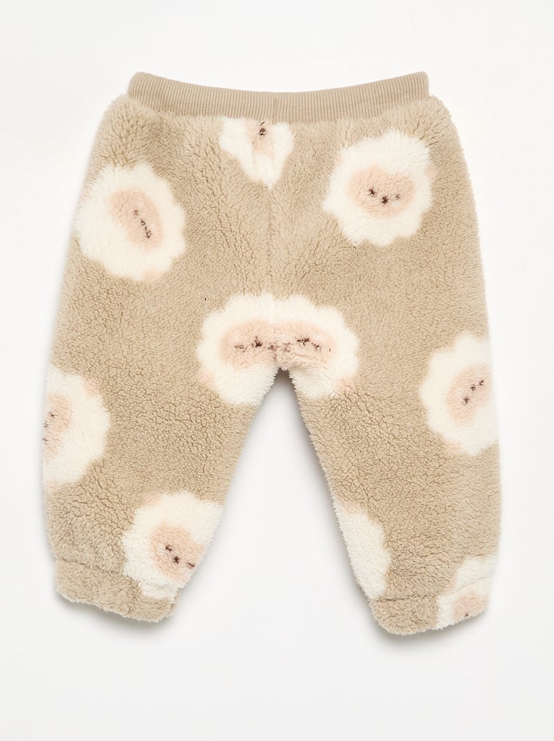 Pantaloni in tessuto effetto montone Beige - Kiabi