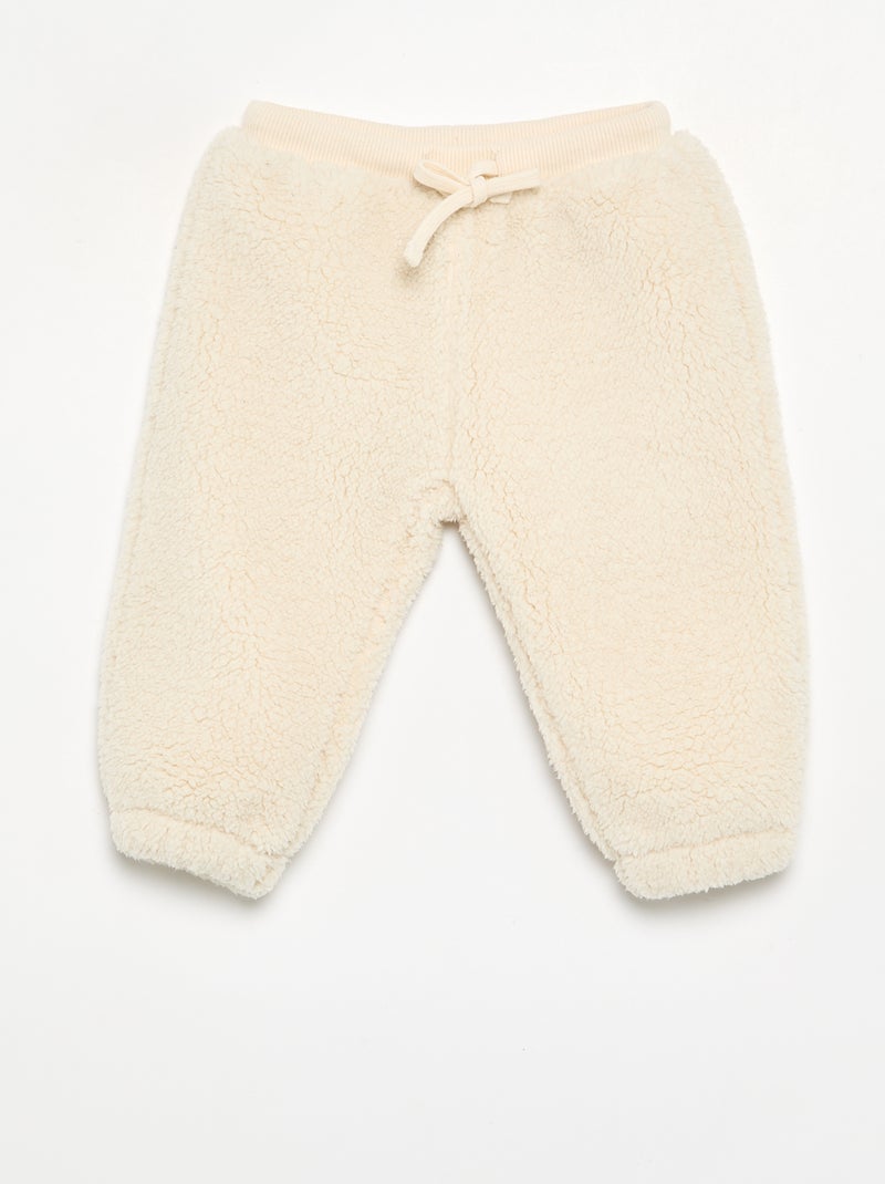 Pantaloni in tessuto effetto montone Beige - Kiabi