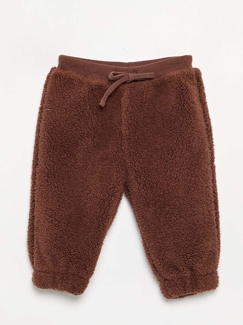 Pantaloni in tessuto effetto montone Marrone - Kiabi