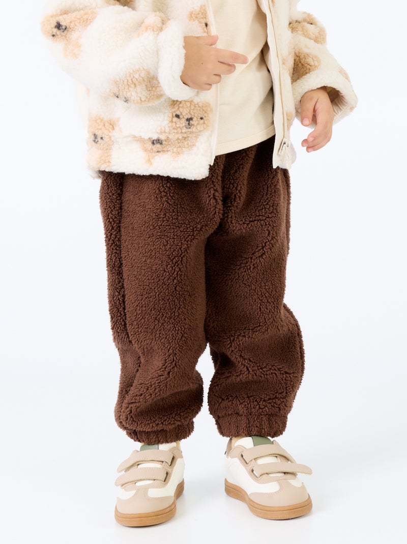 Pantaloni in tessuto effetto montone Marrone - Kiabi