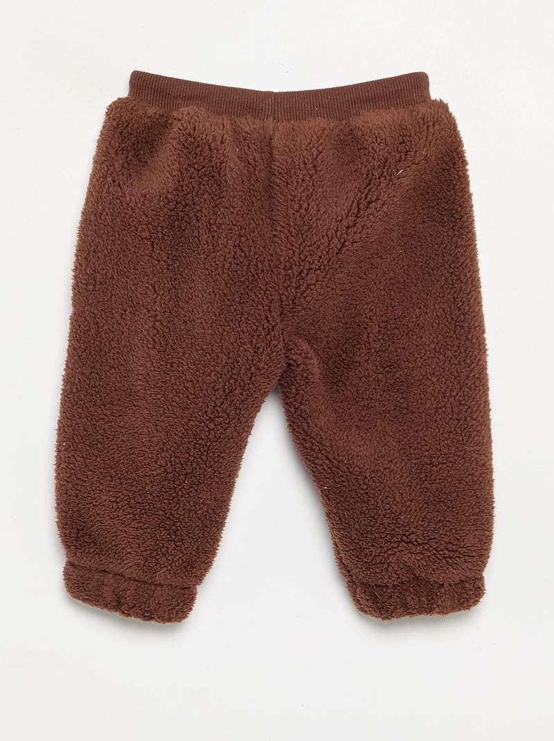 Pantaloni in tessuto effetto montone Marrone - Kiabi