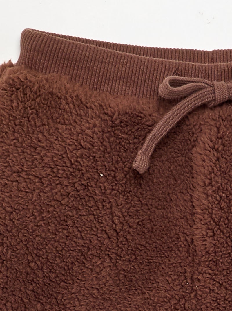 Pantaloni in tessuto effetto montone Marrone - Kiabi