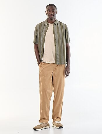 Pantaloni in tessuto effetto pelle di pesca