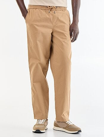 Pantaloni in tessuto effetto pelle di pesca