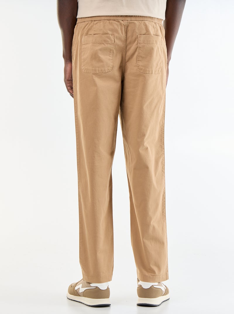Pantaloni in tessuto effetto pelle di pesca Beige - Kiabi