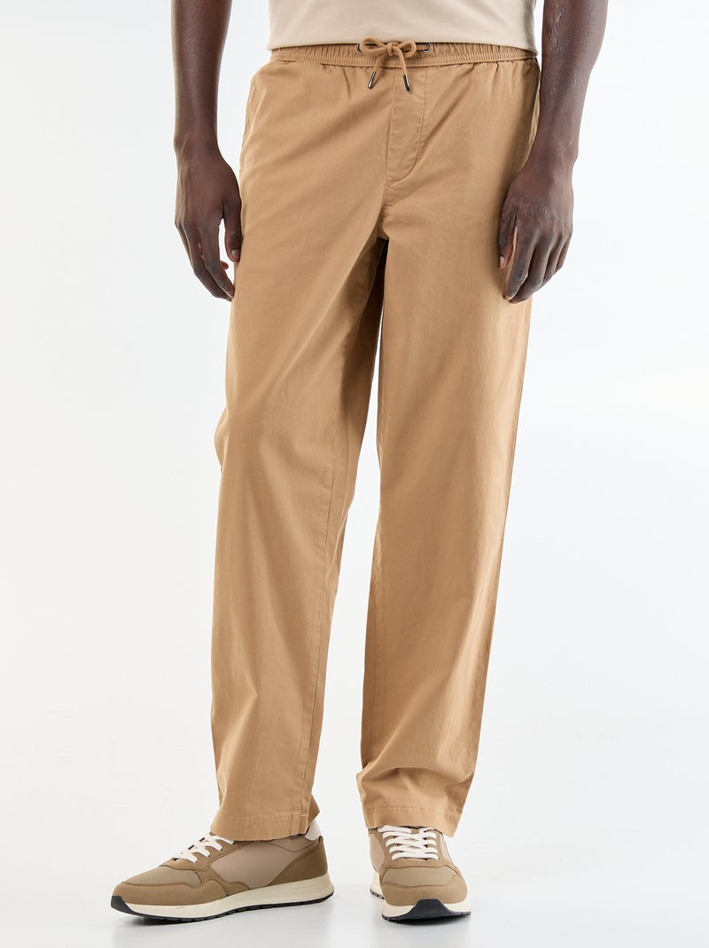 Pantaloni in tessuto effetto pelle di pesca Beige - Kiabi