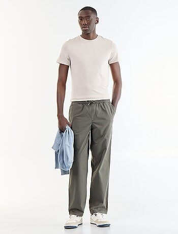 Pantaloni in tessuto effetto pelle di pesca