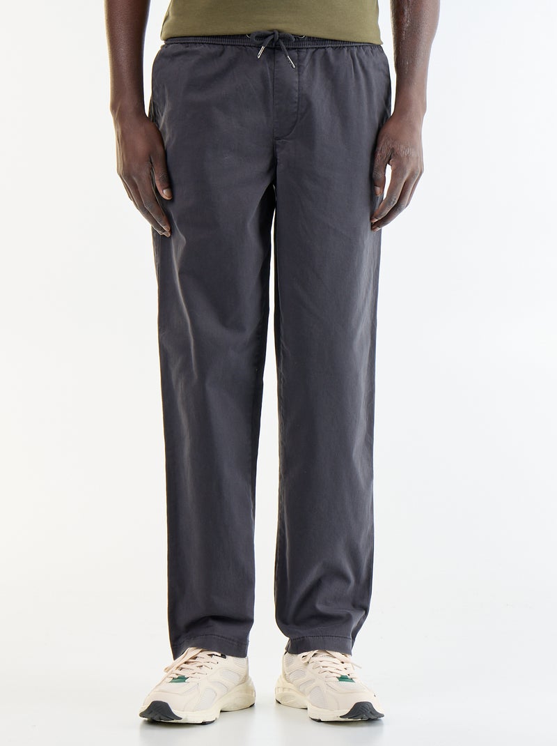 Pantaloni in tessuto effetto pelle di pesca Nero - Kiabi