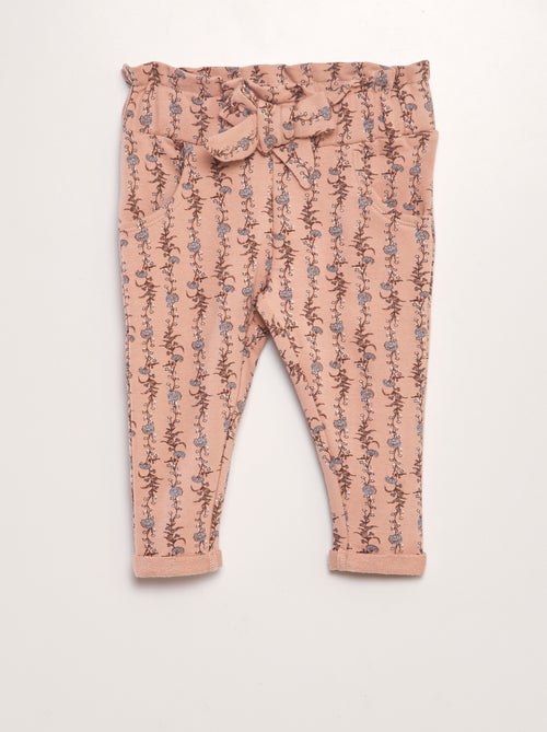 Pantaloni in tessuto felpato a fiori - Kiabi