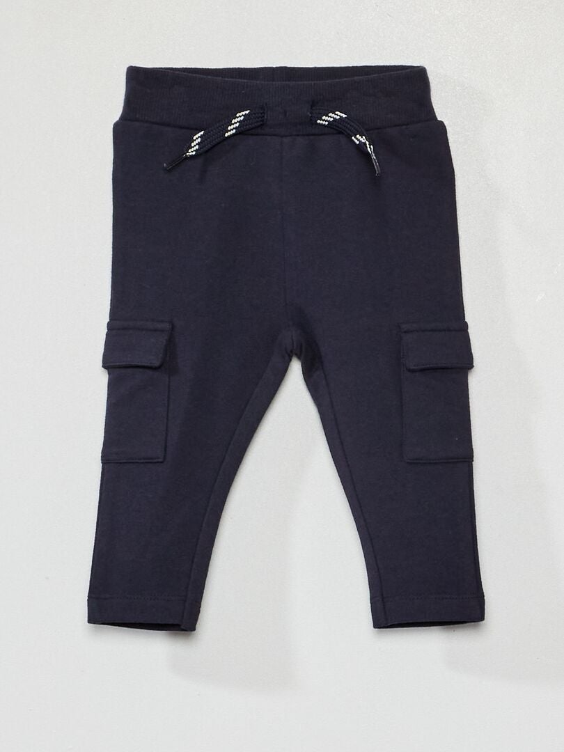 Pantaloni in tessuto felpato blu marine - Kiabi