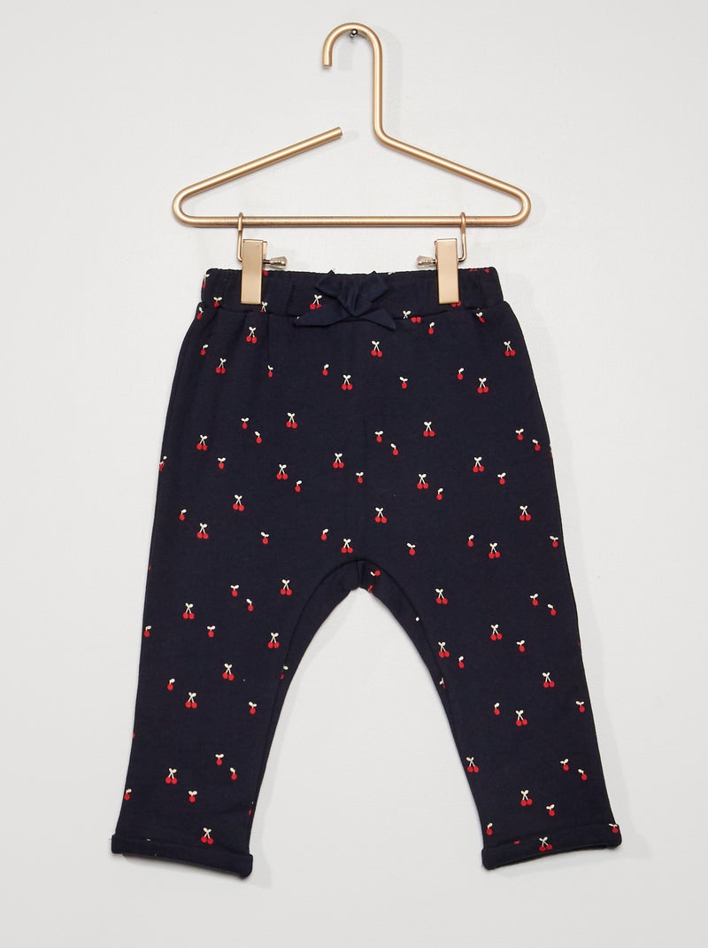 Pantaloni in tessuto felpato blu marine - Kiabi