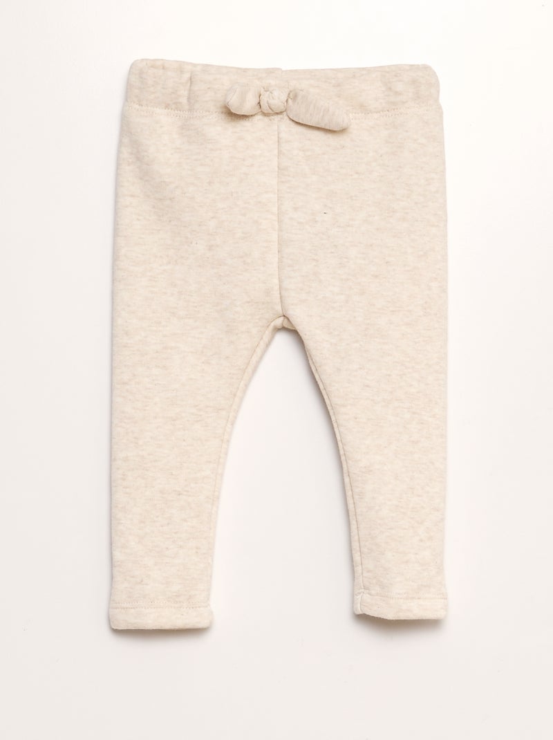 Pantaloni in tessuto felpato con fiocco BEIGE - Kiabi