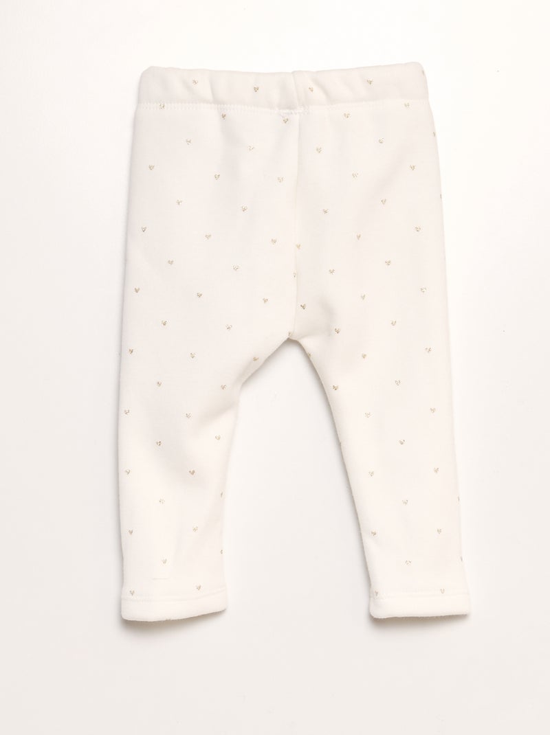 Pantaloni in tessuto felpato con fiocco BIANCO - Kiabi