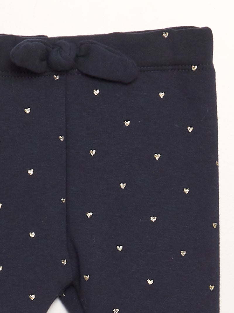 Pantaloni in tessuto felpato con fiocco BLU - Kiabi