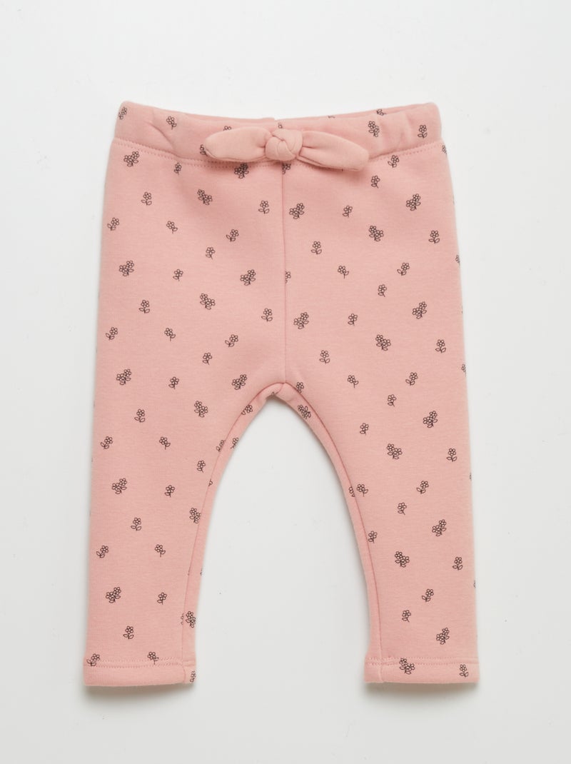 Pantaloni in tessuto felpato con fiocco ROSA - Kiabi