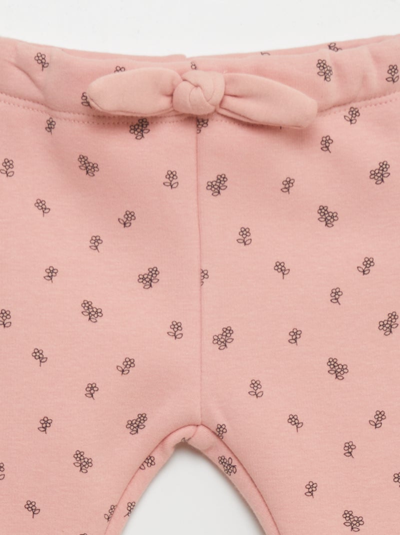 Pantaloni in tessuto felpato con fiocco ROSA - Kiabi