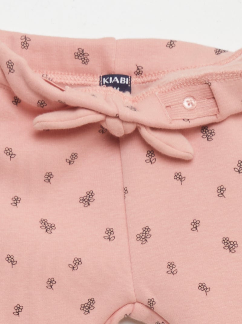 Pantaloni in tessuto felpato con fiocco ROSA - Kiabi