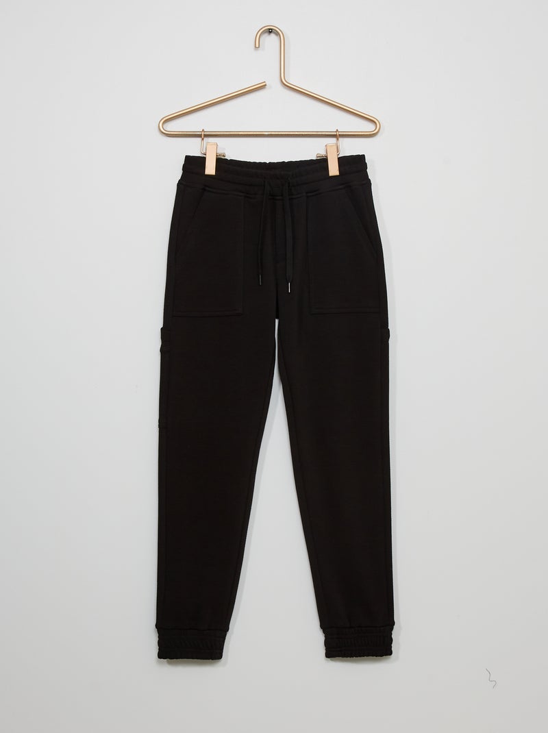 Pantaloni in tessuto felpato con tasche Nero - Kiabi