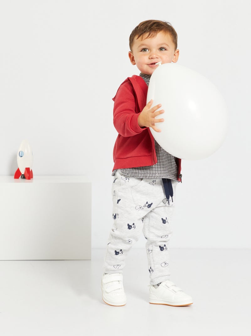 Pantaloni in tessuto felpato fantasia GRIGIO - Kiabi