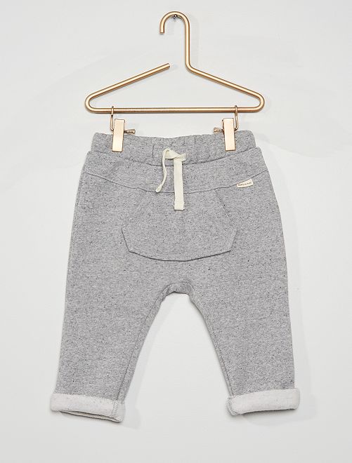Pantaloni in tessuto felpato                             grigio 
