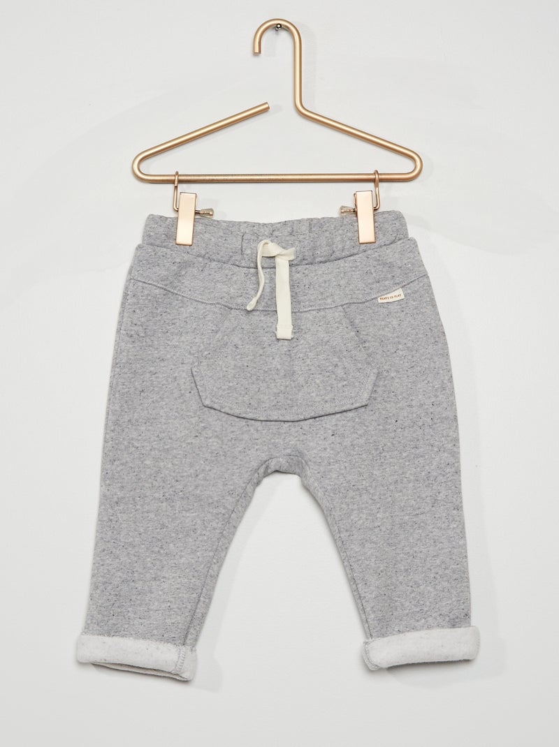 Pantaloni in tessuto felpato grigio - Kiabi