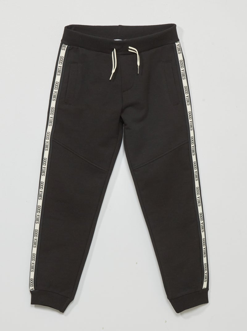 Pantaloni in tessuto felpato nero - Kiabi