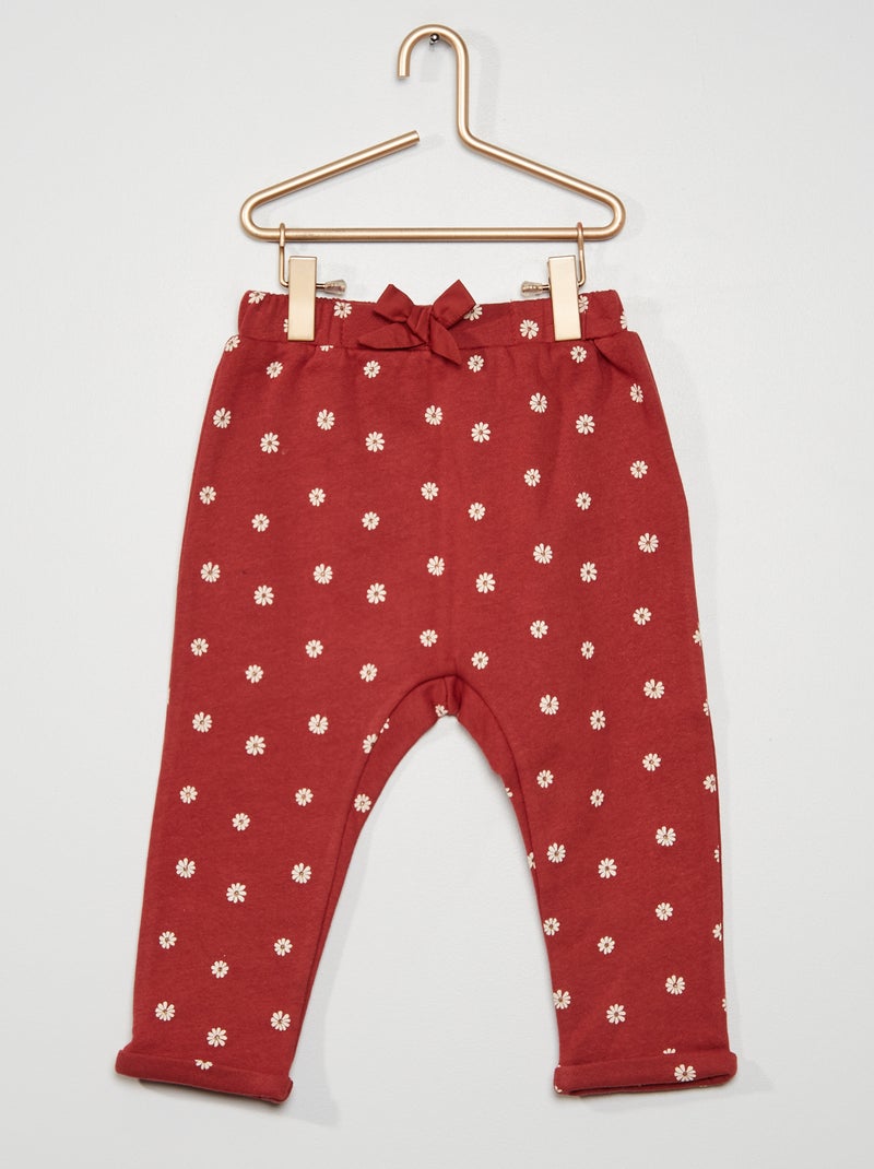 Pantaloni in tessuto felpato ROSSO - Kiabi