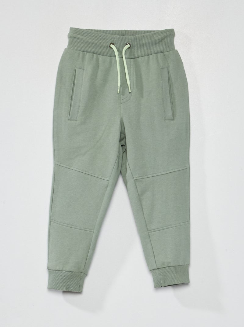 Pantaloni in tessuto felpato tinta unita VERDE - Kiabi