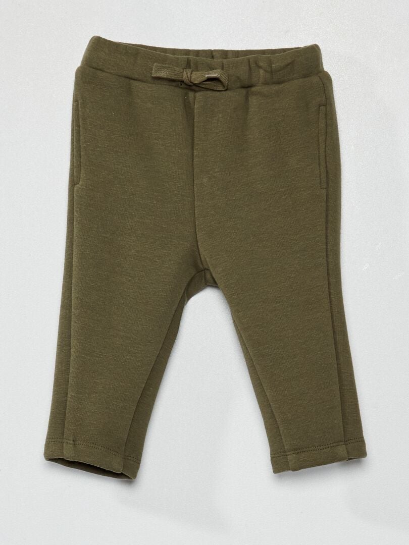 Pantaloni in tessuto felpato verde licheno - Kiabi