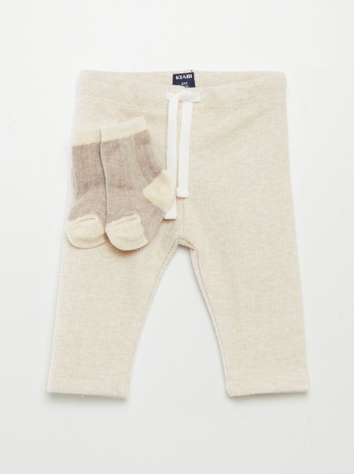 Pantaloni in tricot + calzini - Kiabi