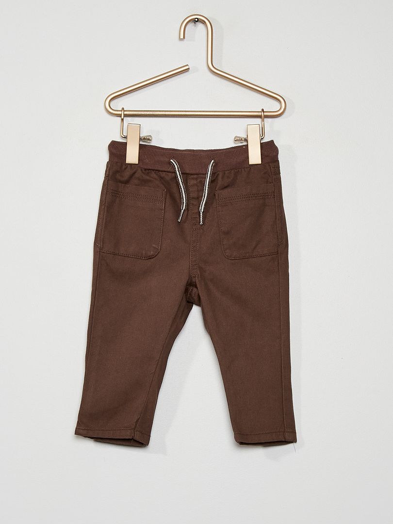 Pantaloni in twill - marrone - Kiabi