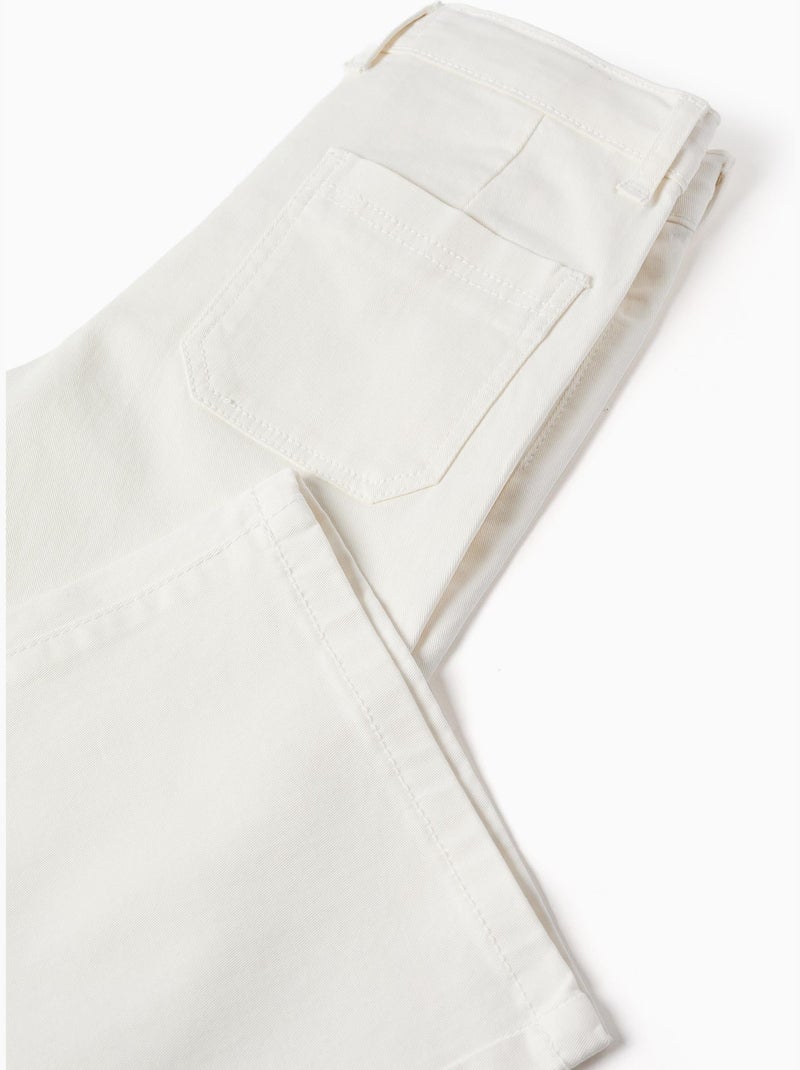 Pantaloni in twill a gamba larga Bianco - Kiabi
