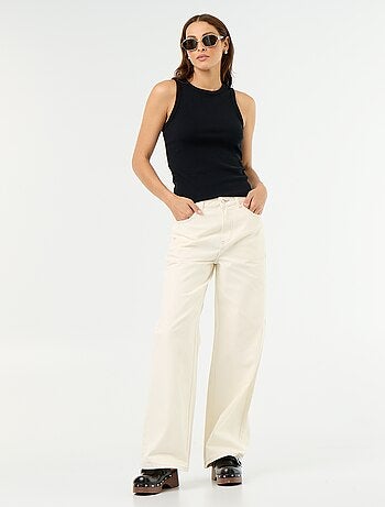 Pantaloni in twill a vita alta taglio wide leg