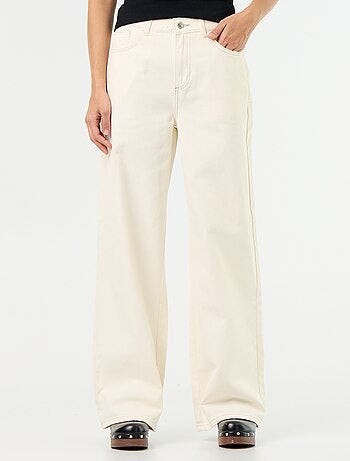 Pantaloni in twill a vita alta taglio wide leg