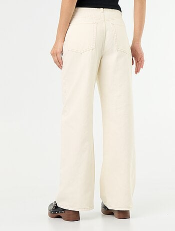 Pantaloni in twill a vita alta taglio wide leg