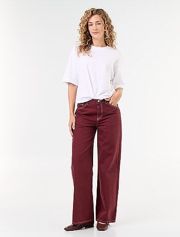 Pantaloni in twill a vita alta taglio wide leg