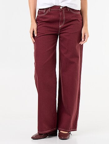 Pantaloni in twill a vita alta taglio wide leg