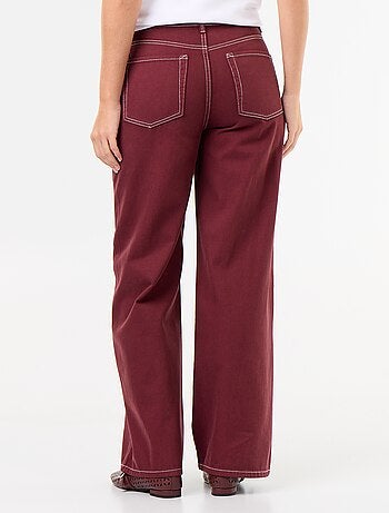 Pantaloni in twill a vita alta taglio wide leg