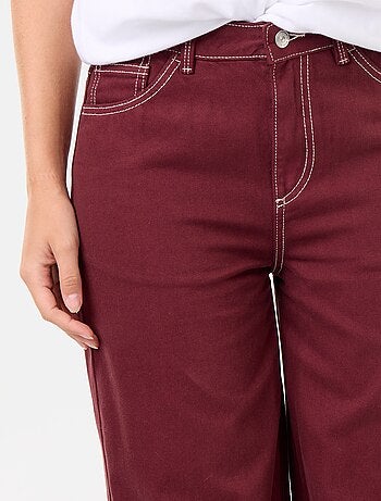 Pantaloni in twill a vita alta taglio wide leg