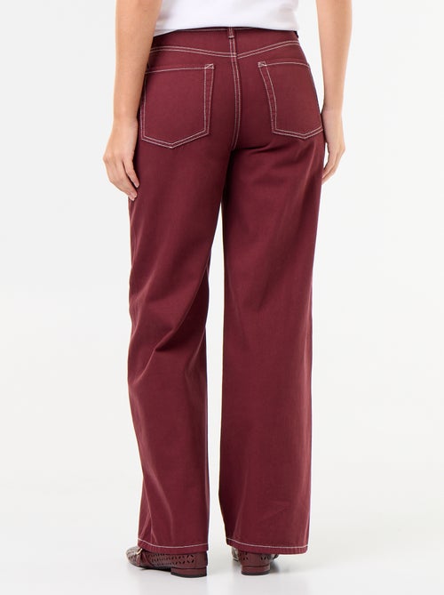 Pantaloni in twill a vita alta taglio wide leg - Kiabi Pantaloni in twill a vita alta taglio wide leg - Kiabi