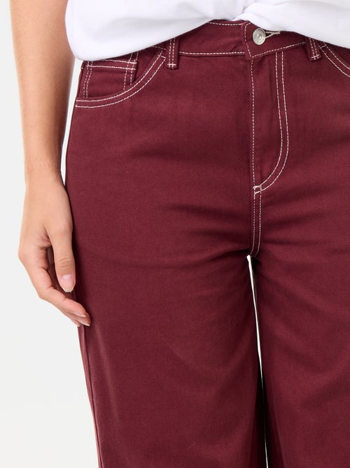 Pantaloni in twill a vita alta taglio wide leg - Kiabi Pantaloni in twill a vita alta taglio wide leg - Kiabi