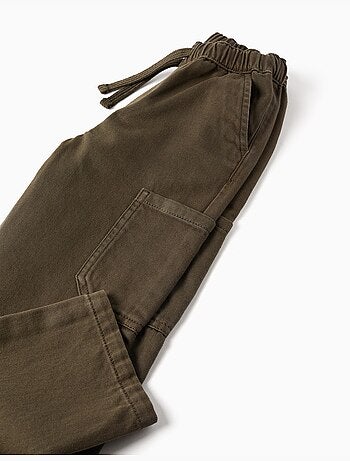 Pantaloni in twill ampia con tasche cargo
