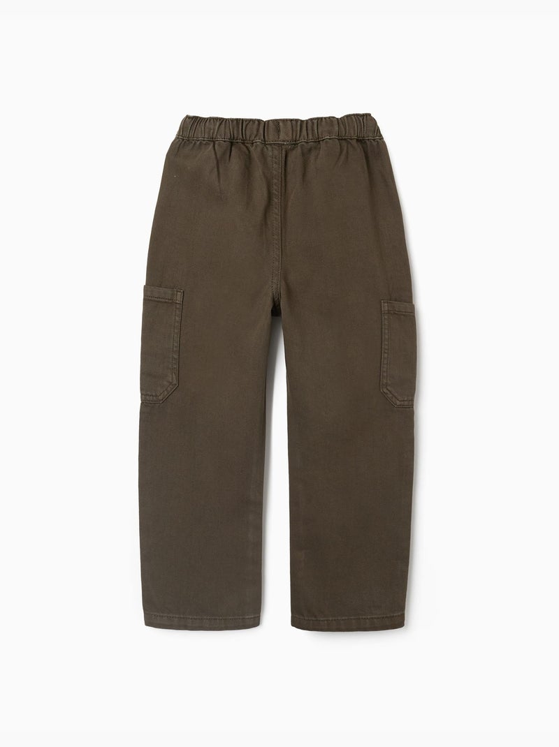 Pantaloni in twill ampia con tasche cargo Verde scuro - Kiabi