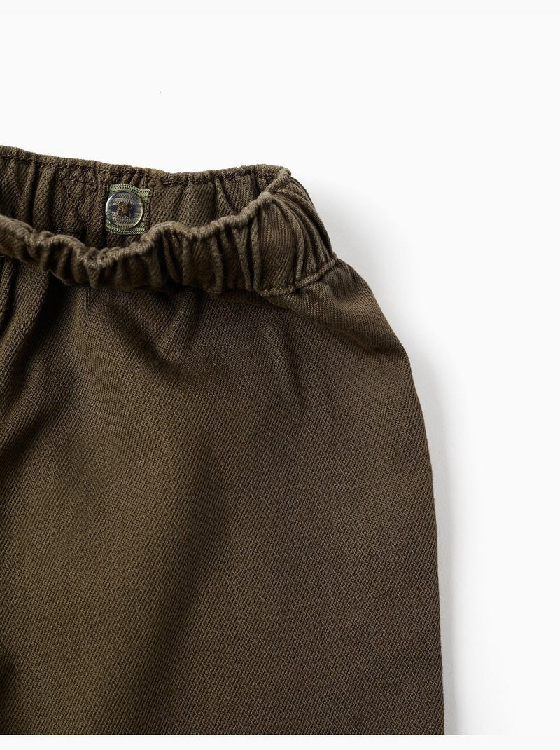 Pantaloni in twill ampia con tasche cargo Verde scuro - Kiabi