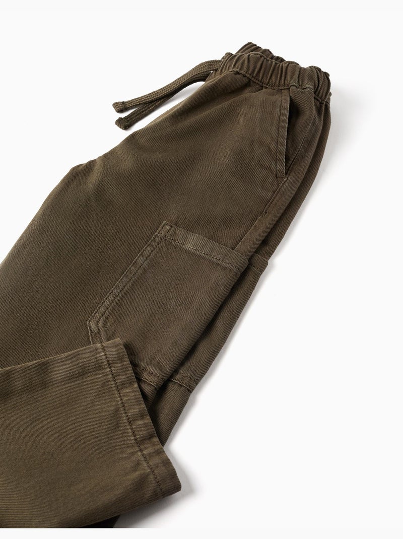 Pantaloni in twill ampia con tasche cargo Verde scuro - Kiabi