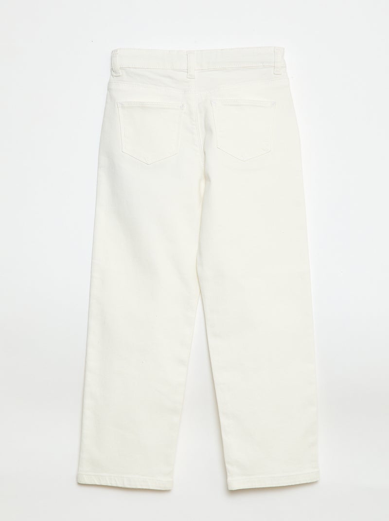 Pantaloni in twill con apertura a pressione - Taglio più confortevole Bianco - Kiabi